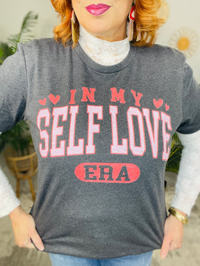 In My Self Love Era Dark Heather Gray Graphic Tee - A3909DHG