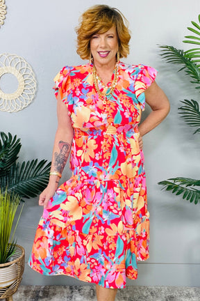 Vaca Babe Tiered V-Neck Dress