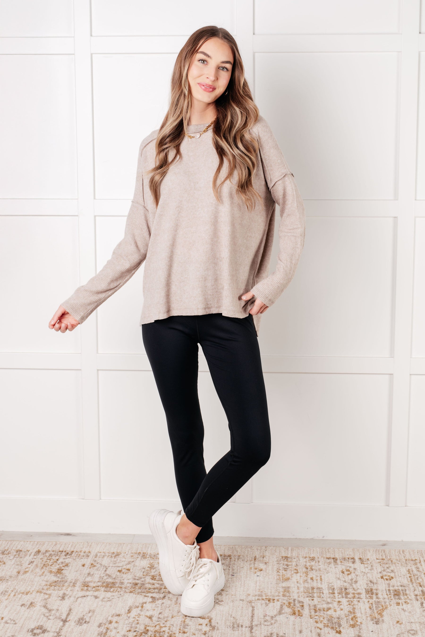 Simply Basic Heather Mocha Sweater Top