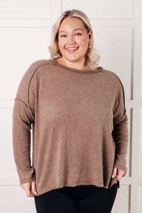 Simply Basic Mocha Sweater Top