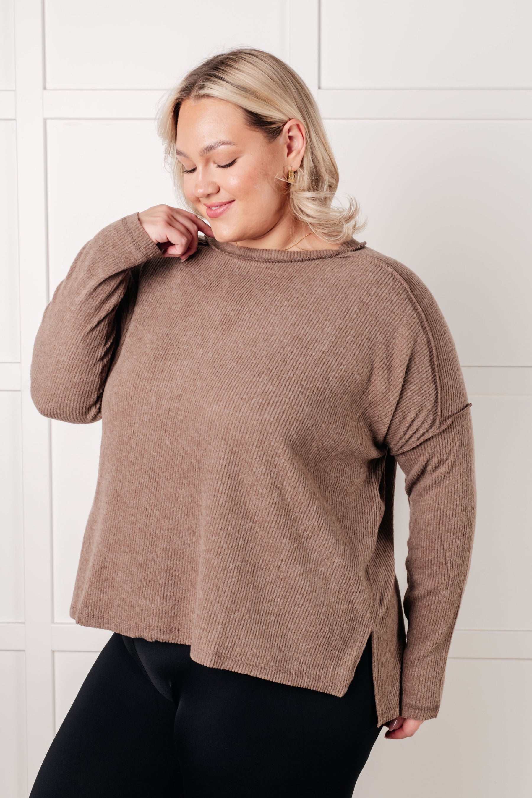 Simply Basic Mocha Sweater Top