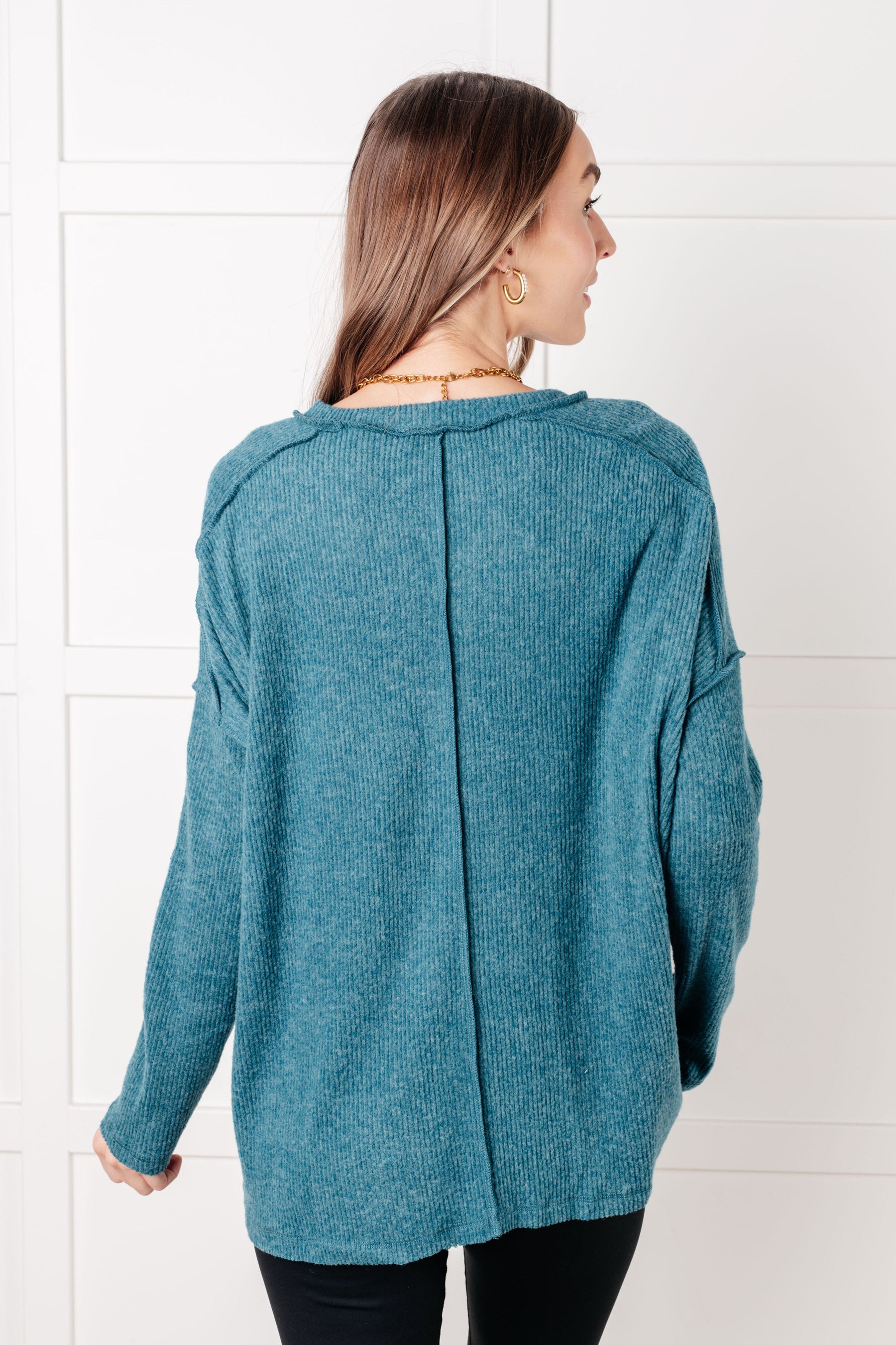 Simply Basic Teal Sweater Top