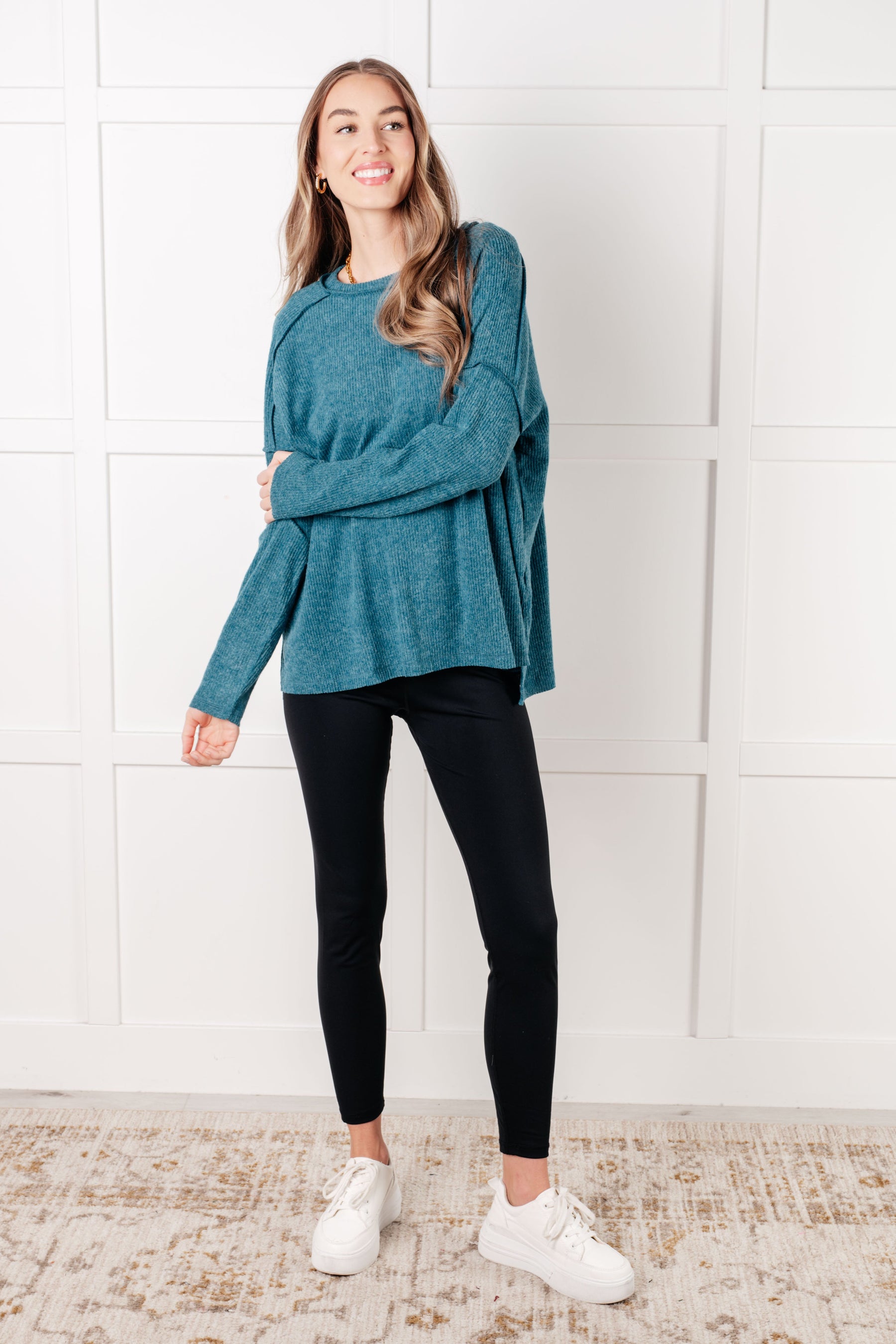 Simply Basic Teal Sweater Top