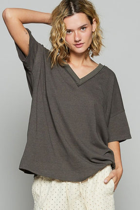 Not Your Basic V-Neck Half Sleeve T-Shirt