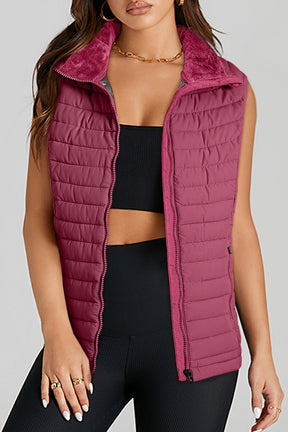 It's the Vest of All Burgundy Zipped Puffer Vest