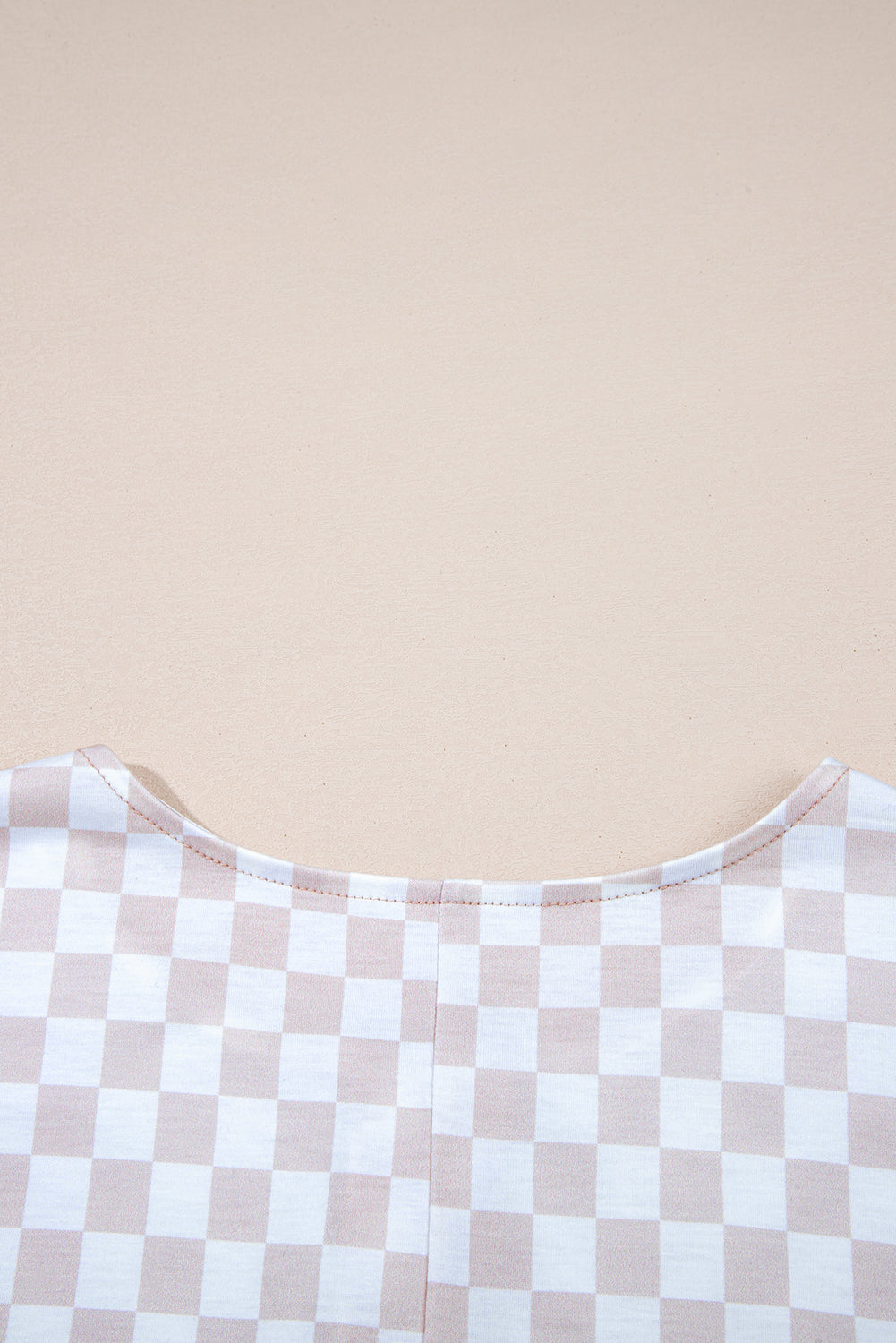 Check On That Apricot Checkered Jumpsuit