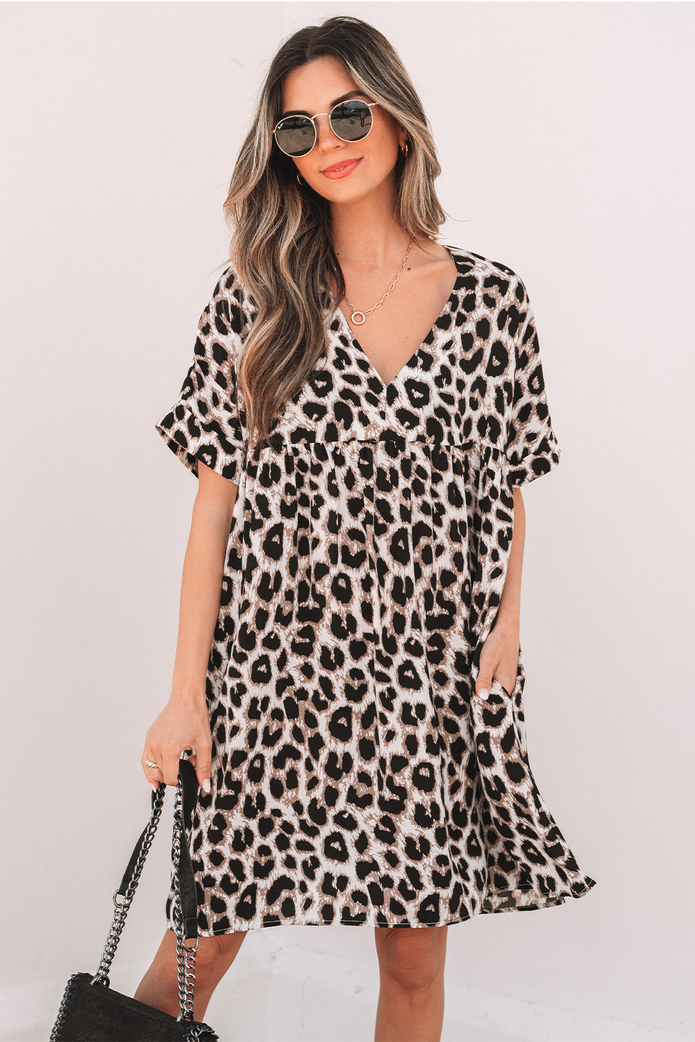 Wild Beyond Belief Backless V Neck Loose Fit Mini Dress