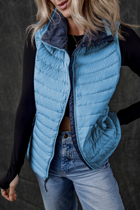 It's the Vest of All Sky Blue Zipped Puffer Vest