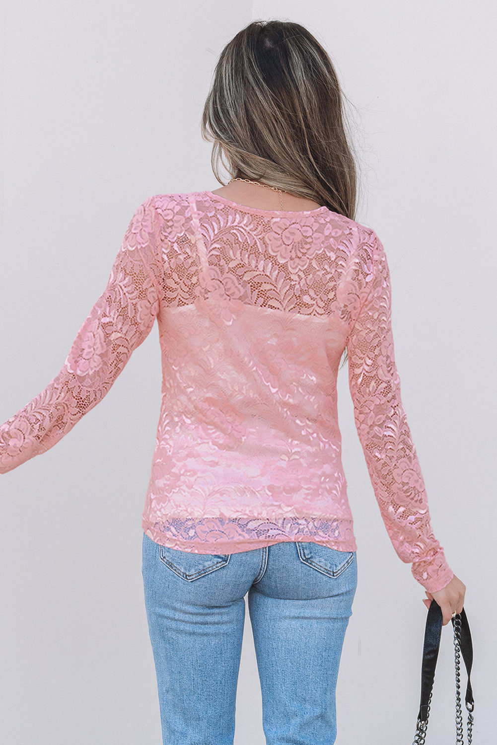 Blossom Beauty Lace Sheer Long Sleeve Top