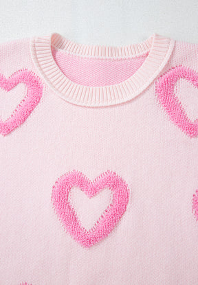 I'll Wait Forever For You Heart Printed High-Low Sweater Top