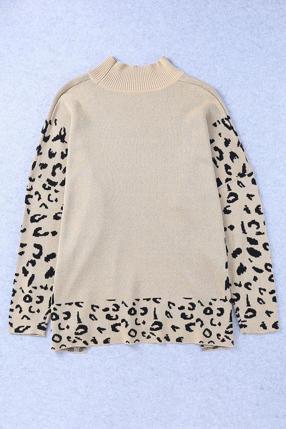 Feeling Sassy And Fierce Khaki Printed Oversized Sweater Top