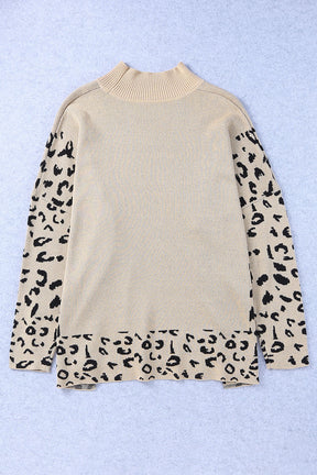 Feeling Sassy And Fierce Khaki Printed Oversized Sweater Top