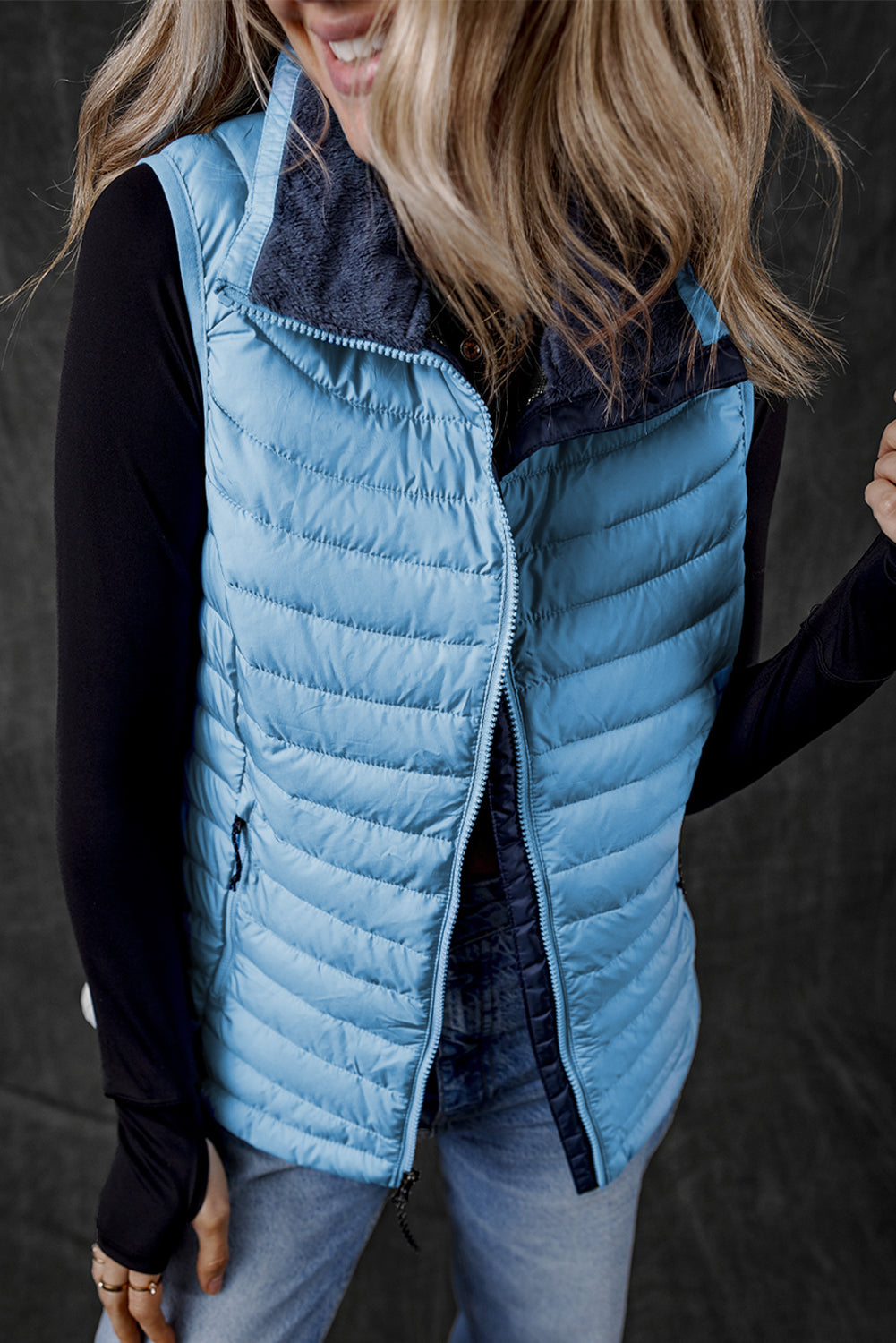 It's the Vest of All Sky Blue Zipped Puffer Vest