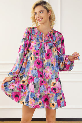 Slay The Bloom Floral Bubble Sleeve Shift Dress