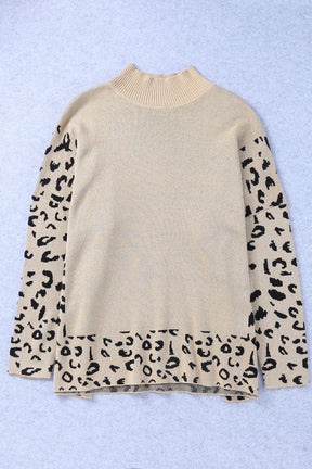 Feeling Sassy And Fierce Khaki Printed Oversized Sweater Top