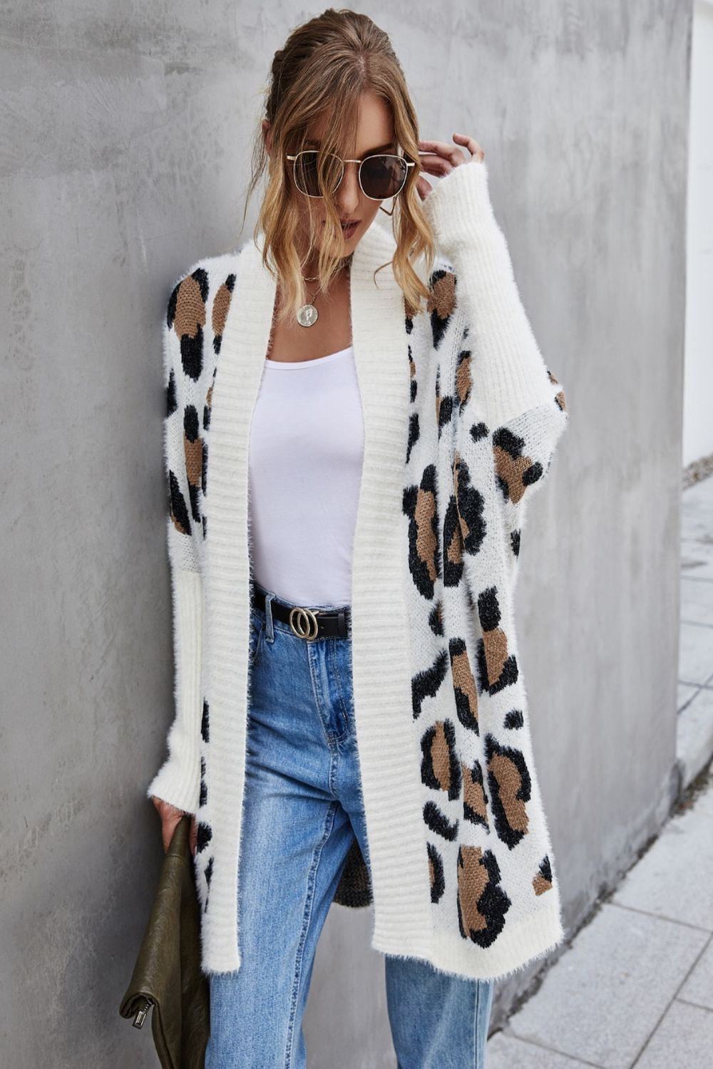 Wild Over You Printed Fuzzy Cardigan