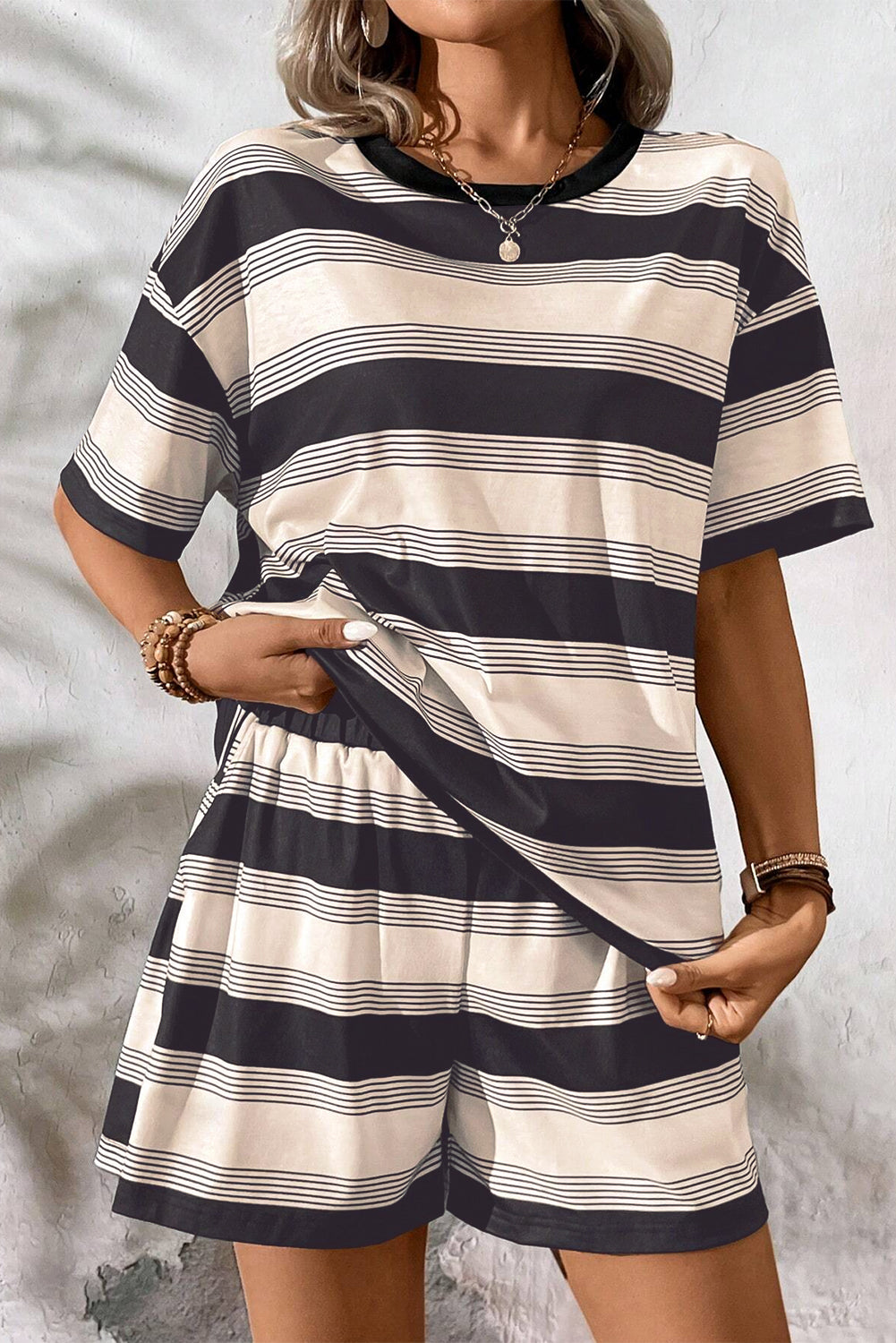 All About The Stripes Top and High Waist Short Set