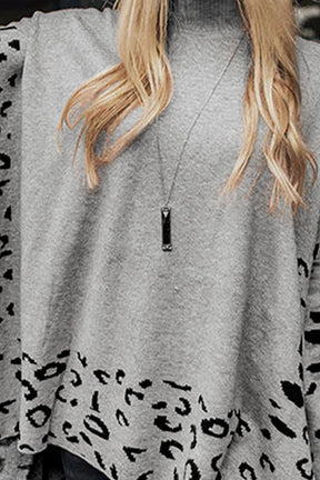 Feeling Sassy And Fierce Gray Printed Oversized Sweater Top