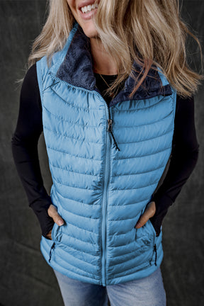 It's the Vest of All Sky Blue Zipped Puffer Vest