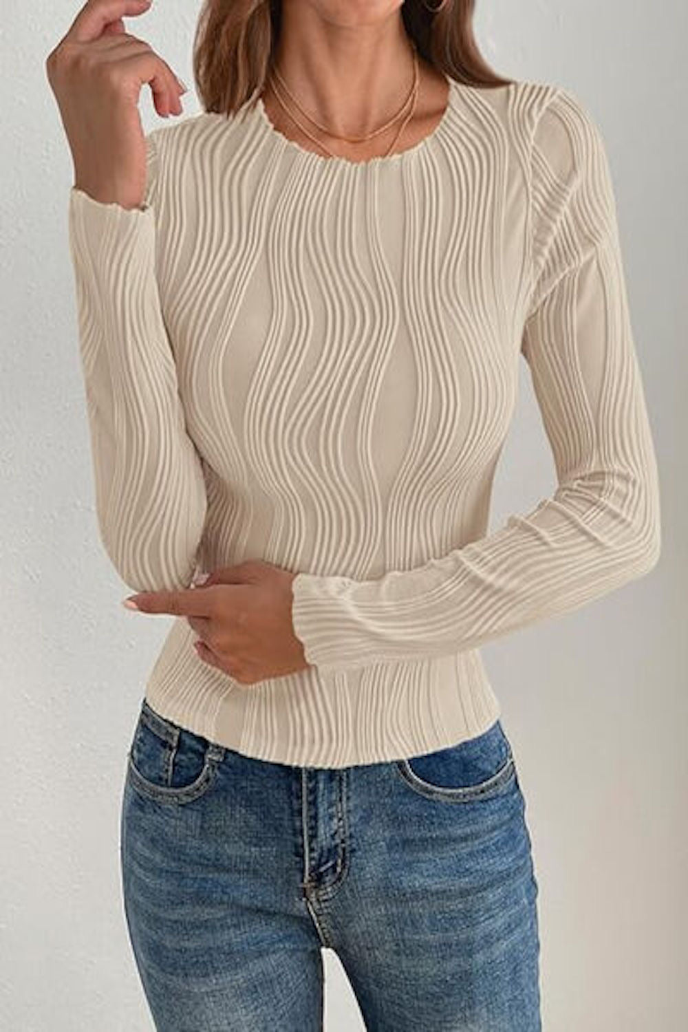 Textured Beauty  Long Sleeve Top (6 Colors)