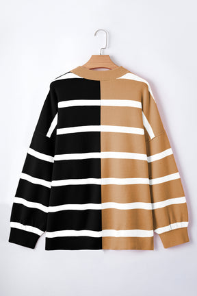 Stripe Hype Colorblock Oversized Sweater