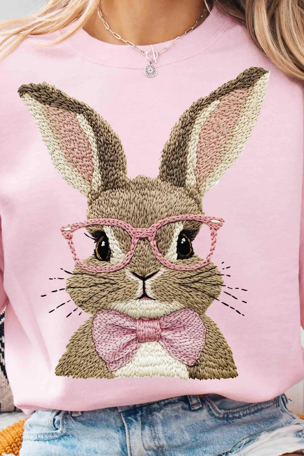 One Smart Bunny Graphic Sweatshirt in Three Colors