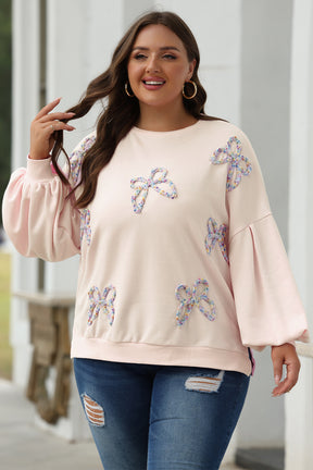 Pretty In Bows Parchment Pullover Sweatshirt