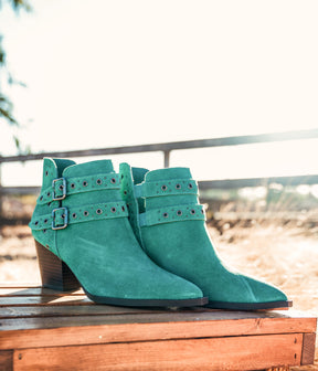 Elsa Leather Ankle Boot in Teal