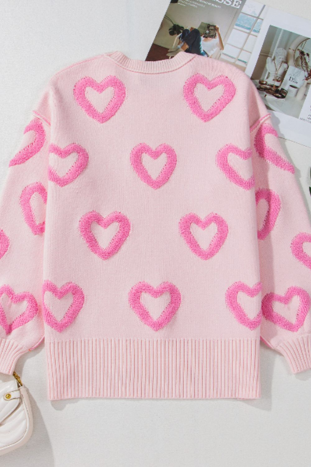 I'll Wait Forever For You Heart Printed High-Low Sweater Top