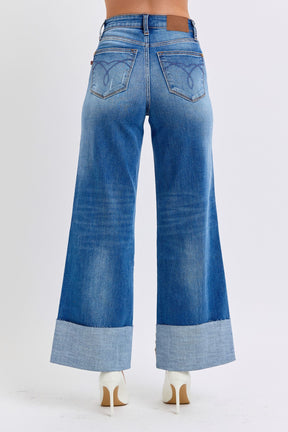 Harper Distressed High Waist Wide Leg Jeans