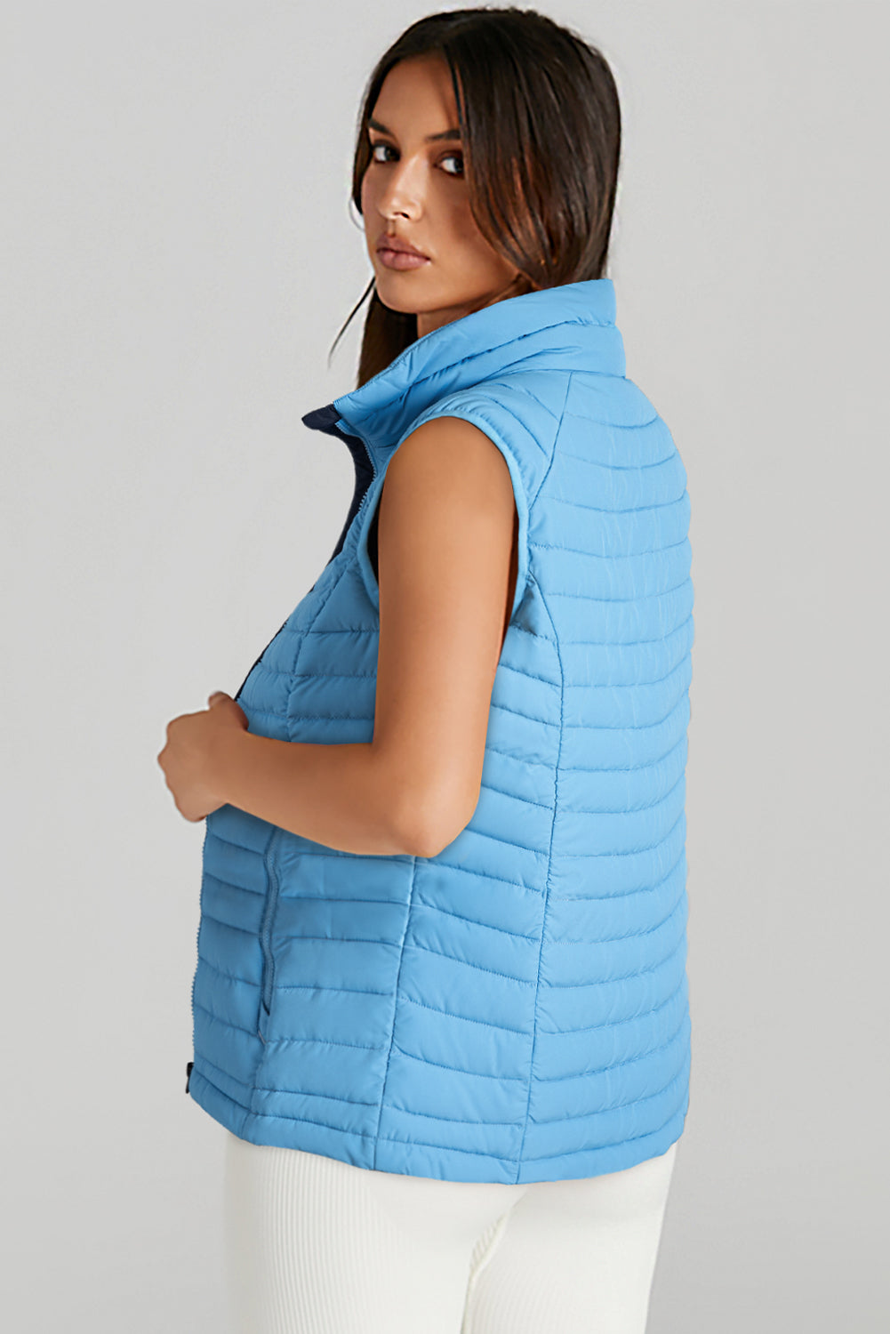 It's the Vest of All Sky Blue Zipped Puffer Vest