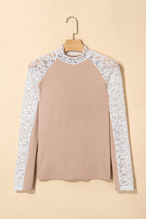 Romantic Moments Smoke Gray Floral Lace Top