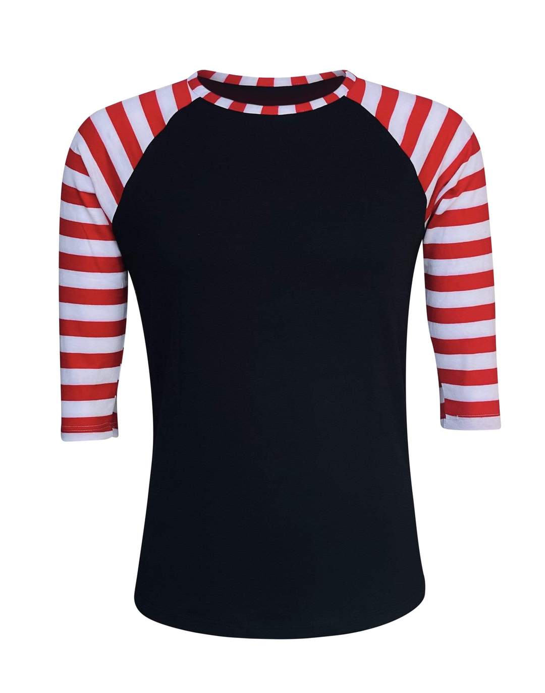 Black/Red Candy Cane Striped Top - T10626RD