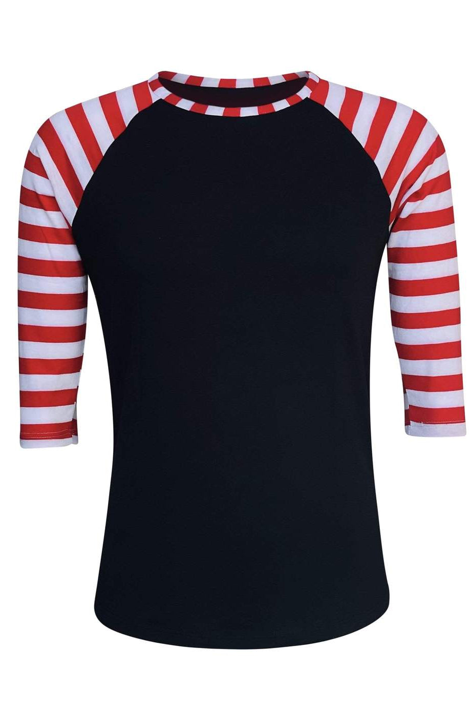 Black/Red Candy Cane Striped Top - T10626RD