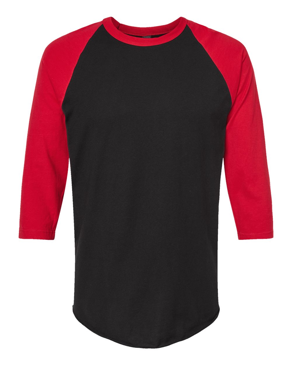 245 Black/Red Unisex Fine Jersey Raglan T-Shirt