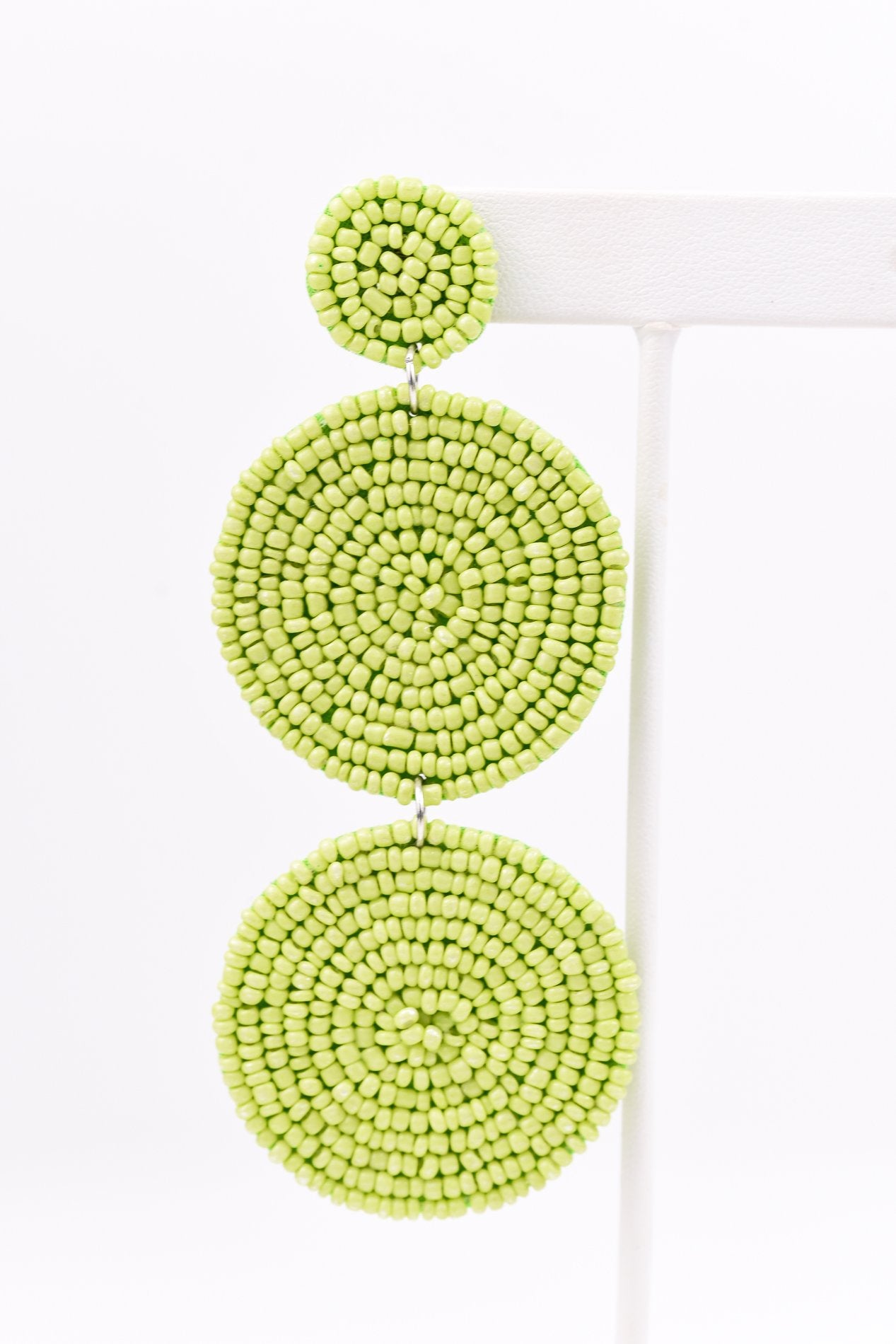 Lime Green 3-Tier Seed Bead Earrings - EAR2107LGN