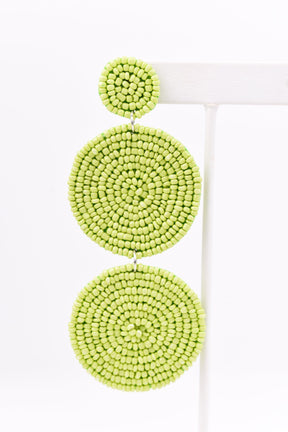 Lime Green 3-Tier Seed Bead Earrings - EAR2107LGN