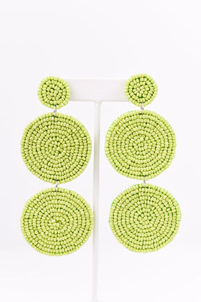 Lime Green 3-Tier Seed Bead Earrings - EAR2107LGN