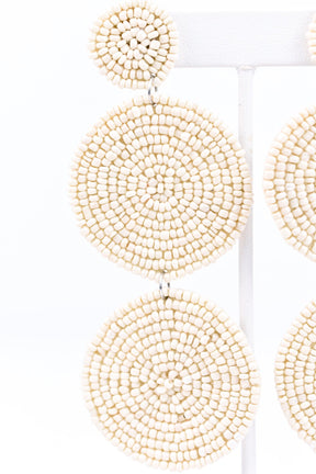 Ivory 3-Tier Seed Bead Earrings - EAR2476IV