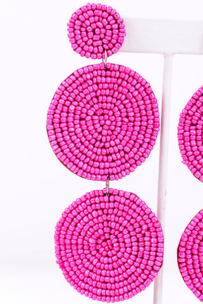 Fuchsia 3-Tier Seed Bead Earrings - EAR2683FU