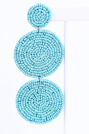 Aqua 3-Tier Seed Bead Earrings - EAR3022AQ