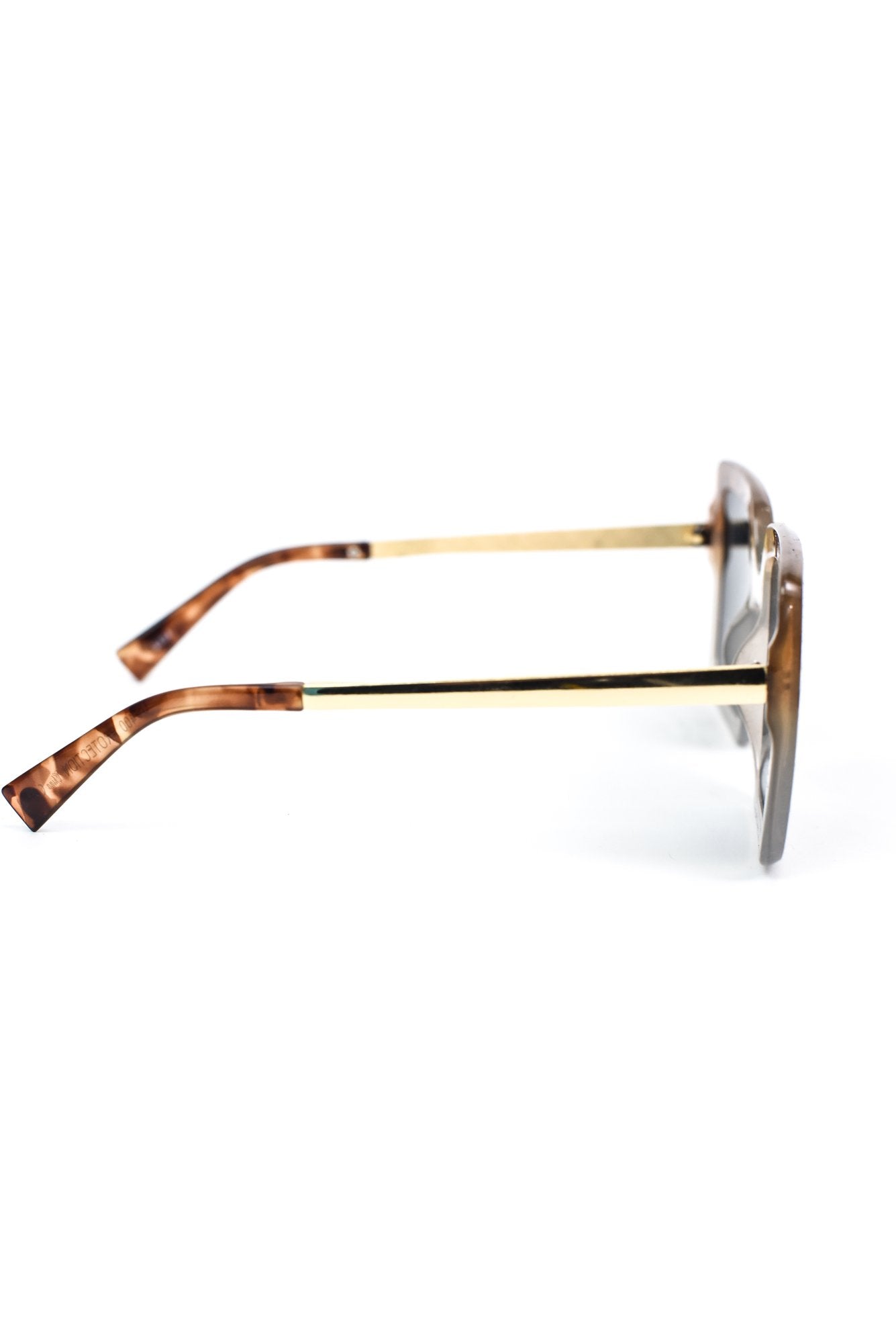 Clear/Tortoise Shell Frame/Black Lens Sunglasses - SGL250CL - FREE hard case