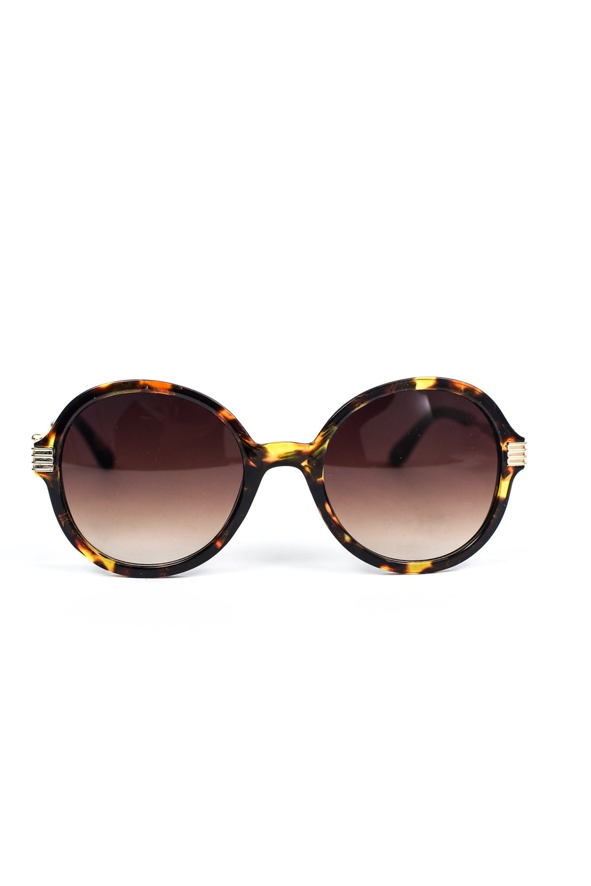 Brown Tortoise Shell/Gold Frame/Black Lens Sunglasses - SGL248BR - FREE hard case