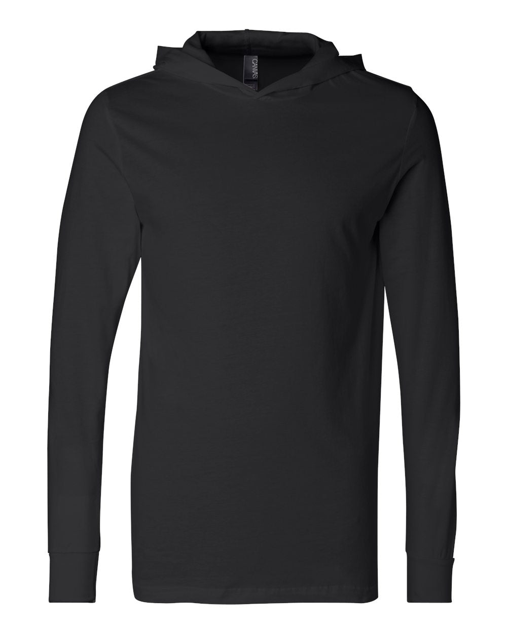 3512 Charcoal Black Triblend Unisex Jersey Hooded Long Sleeve Tee