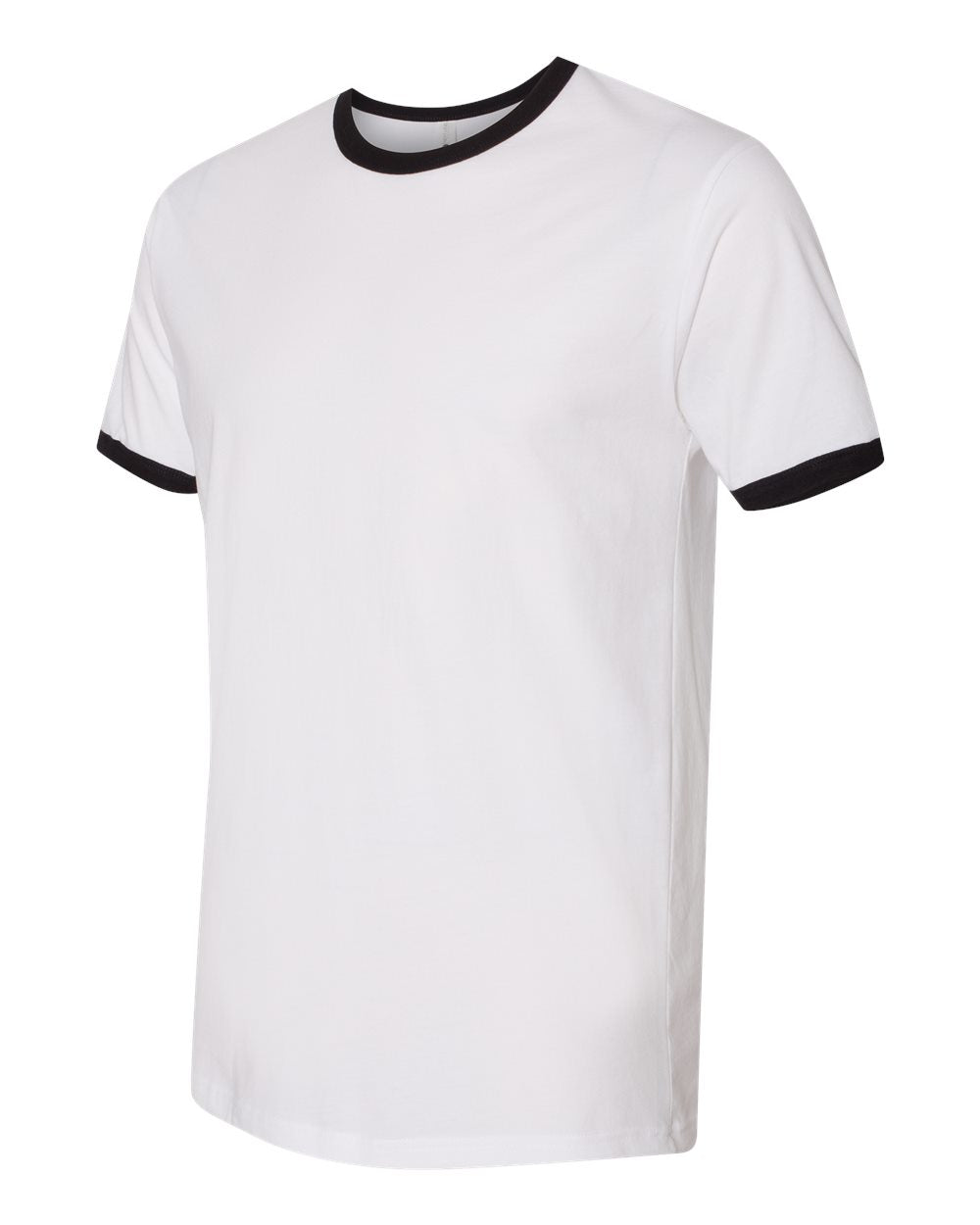 3604 White/ Black Unisex Fine Jersey Ringer