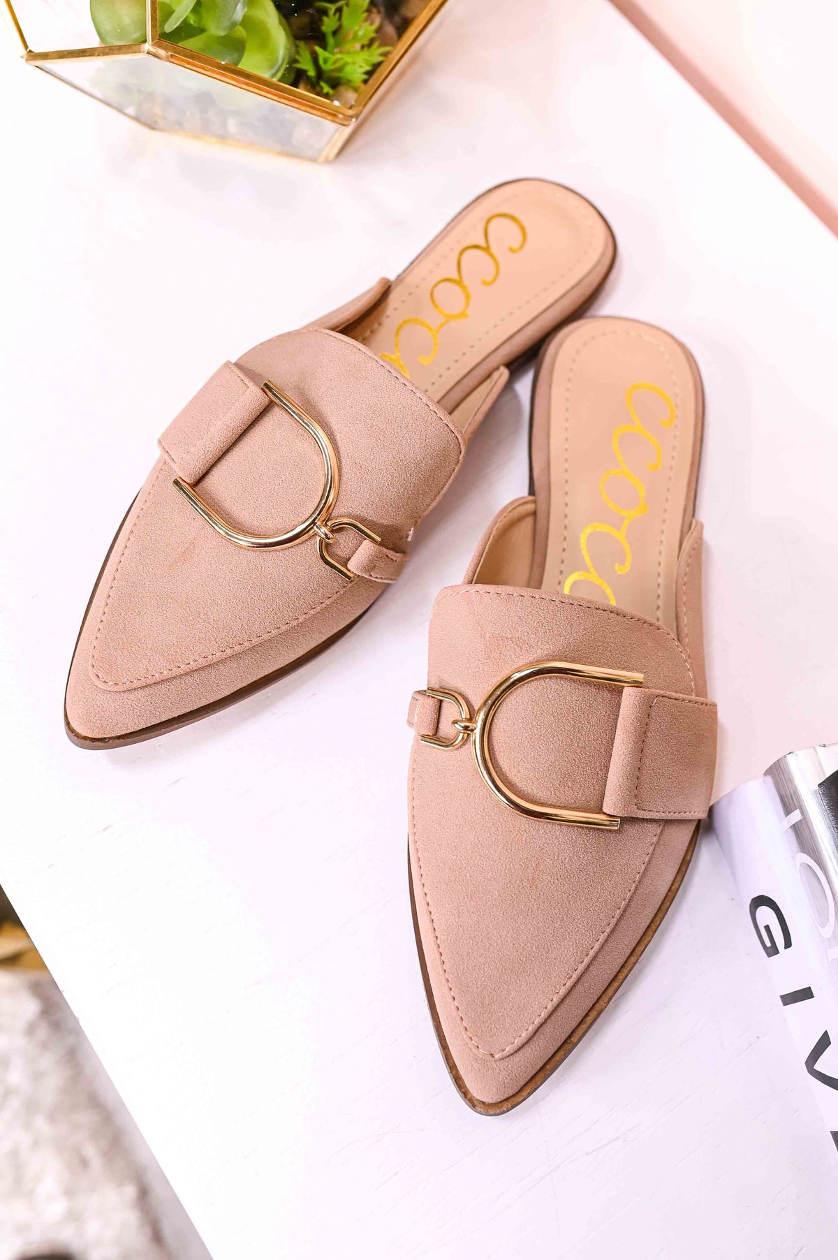 Staring At The Sunset Blush/Gold Slip On Shoes - SHO2458BS