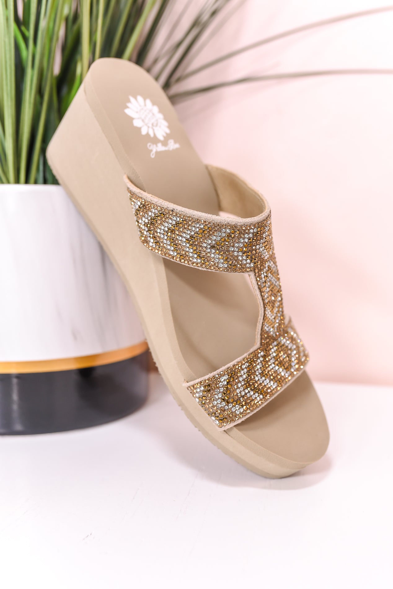 Bling My Way Taupe/Gold/Silver Bling Sandals - SHO2317TA