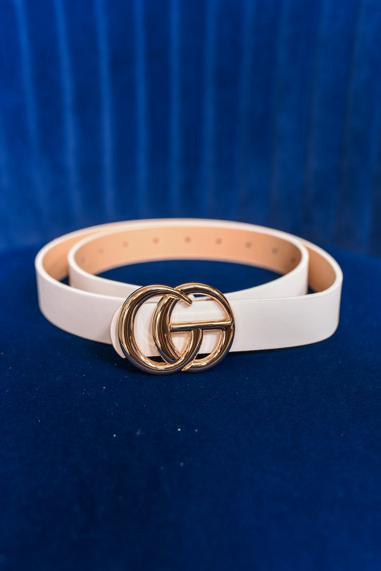 White/Gold Regular Sized Belt - ﻿BLT1223WH