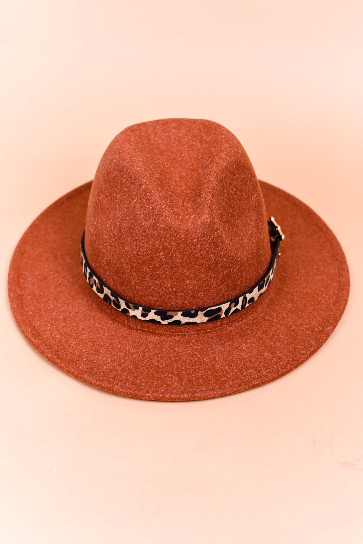 Brick Fedora With Band - HAT1307BR