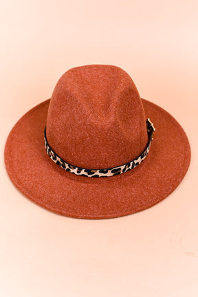 Brick Fedora With Band - HAT1307BR